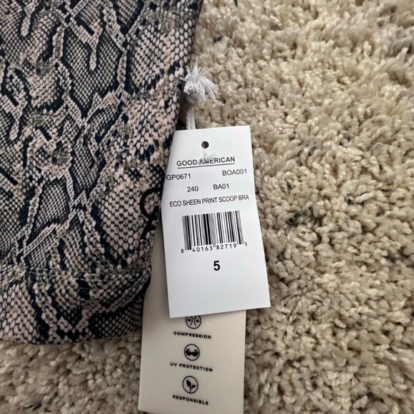 Good American Sheen Print Scoop Bra Size 5 Animal Print Design NWT - Picture 6 of 8